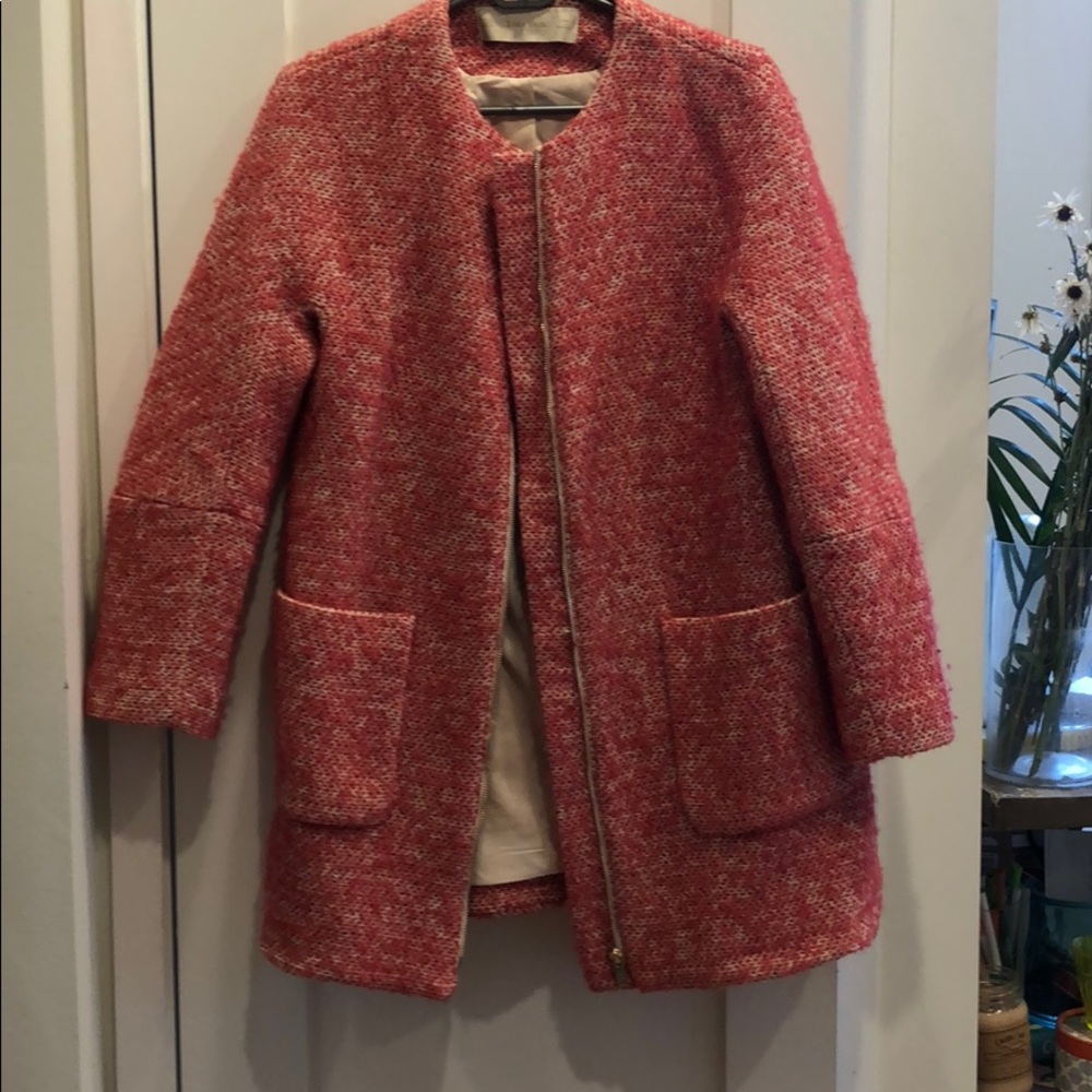 pink zara coat